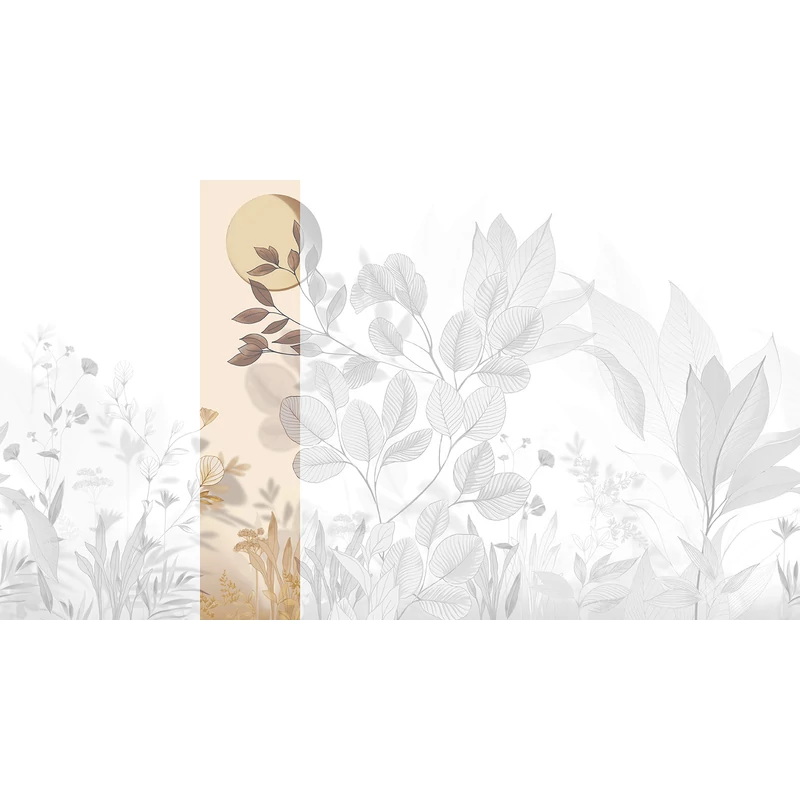 JV Levélmintás art deco bézs vinyl poszter tapéta Belvedere Dawn 68 cm X 3 m