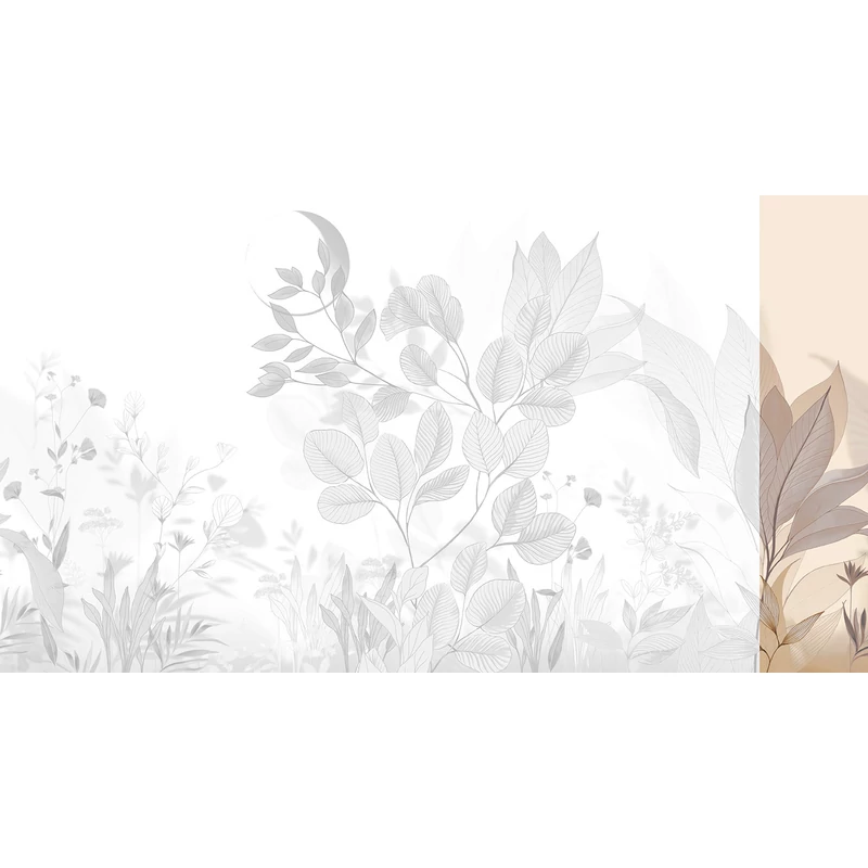 JV Levélmintás art deco bézs vinyl poszter tapéta Belvedere Dawn 68 cm X 3 m