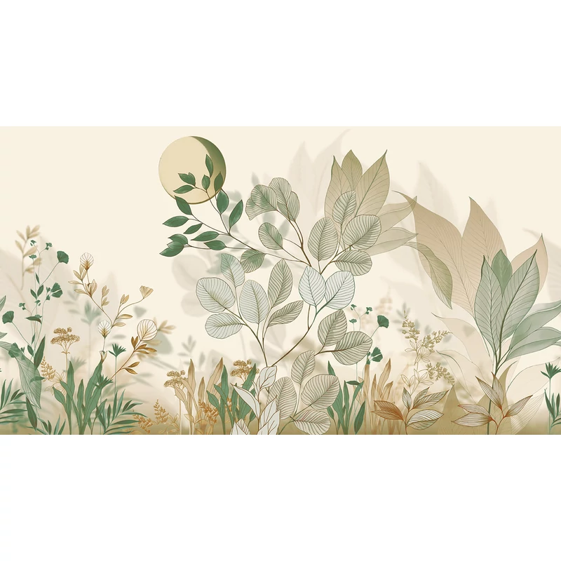 JV Levélmintás art deco zöld vinyl poszter tapéta Belvedere Green 544 cm X 3 m