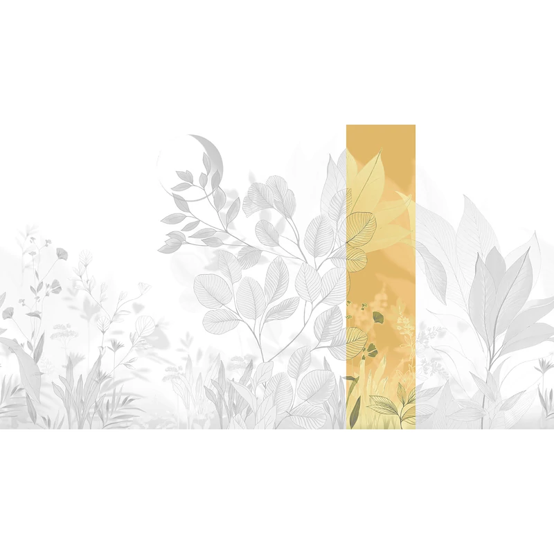 JV Levélmintás art deco sárga vinyl poszter tapéta Belvedere Mustard 68 cm X 3 m