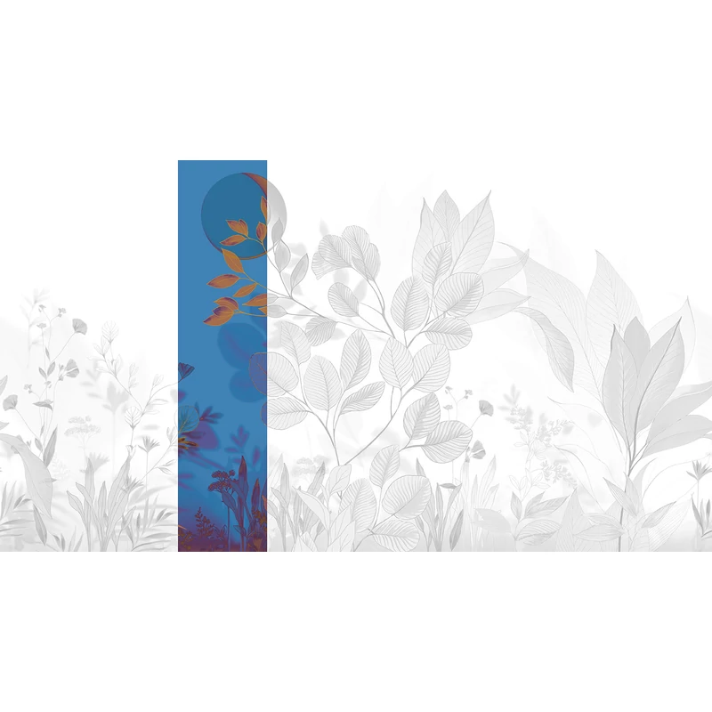 JV Levélmintás art deco kék vinyl poszter tapéta Belvedere Night 68 cm X 3 m