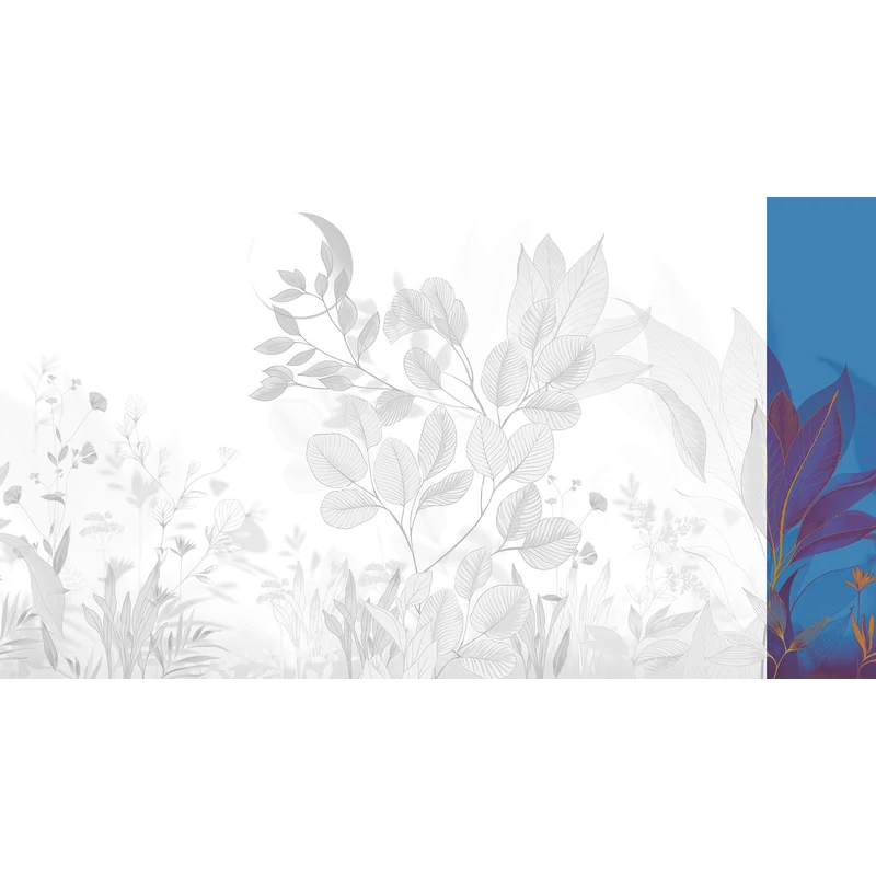 JV Levélmintás art deco kék vinyl poszter tapéta Belvedere Night 68 cm X 3 m