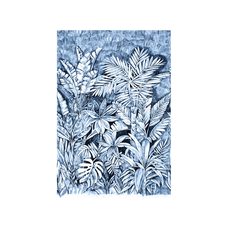 JV Trópusi dzsungel mintás kék vinyl poszter tapéta Daintree Blue Ink 200 cm X 3 m