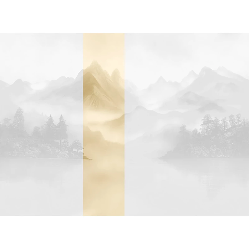 JV Ködös hegycsúcsok bézs vinyl poszter tapéta Huangshan Beige 68 cm X 3 m