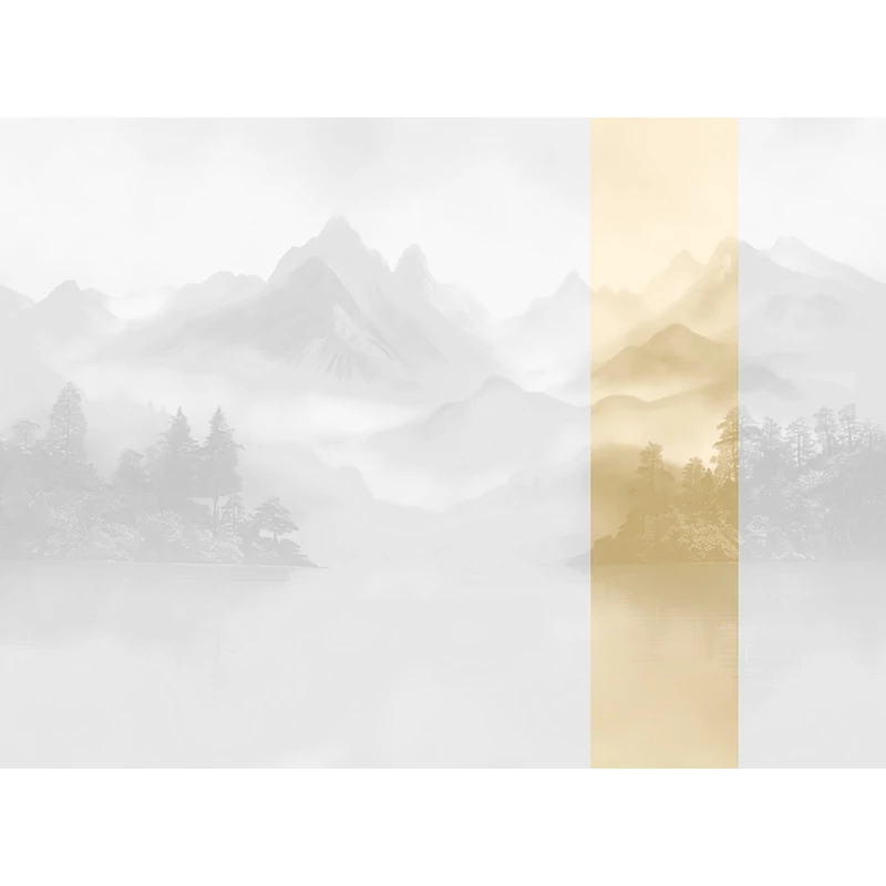 JV Ködös hegycsúcsok bézs vinyl poszter tapéta Huangshan Beige 68 cm X 3 m