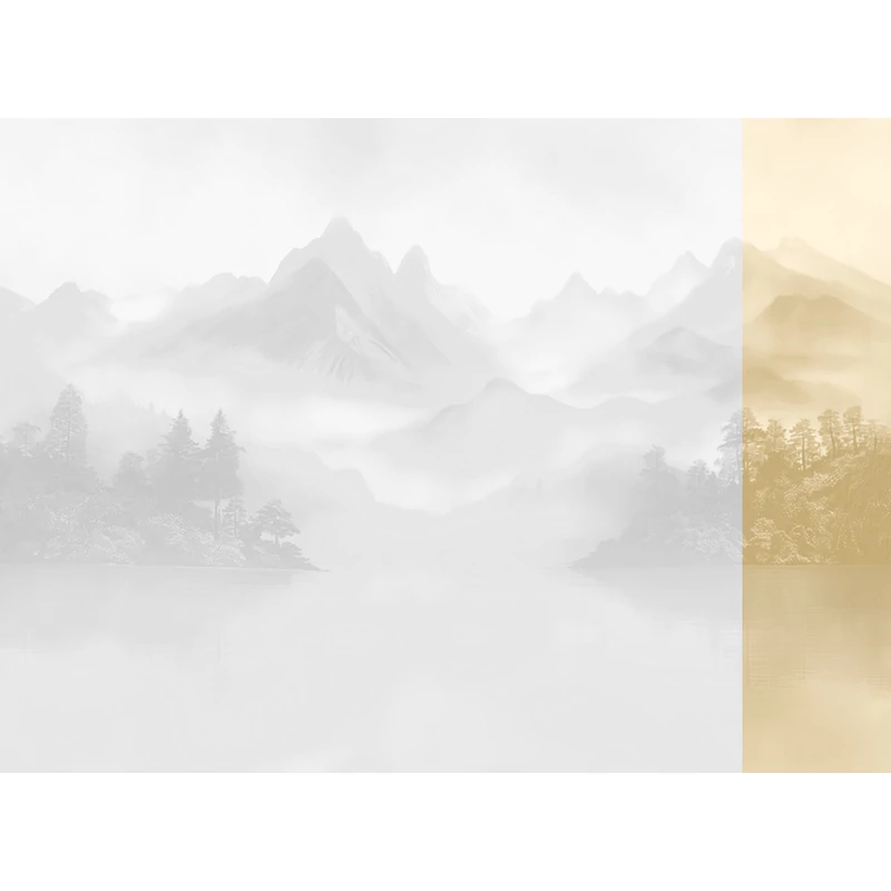 JV Ködös hegycsúcsok bézs vinyl poszter tapéta Huangshan Beige 68 cm X 3 m