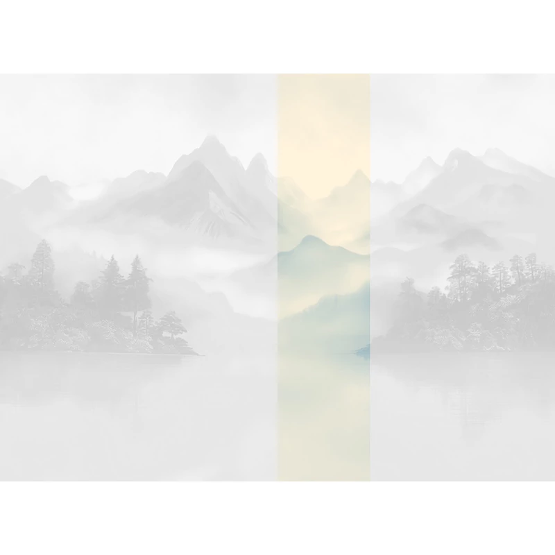JV Ködös hegycsúcsok kék-bézs vinyl poszter tapéta Huangshan Ice 68 cm X 3 m