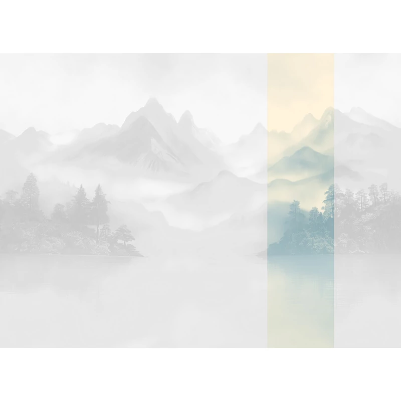 JV Ködös hegycsúcsok kék-bézs vinyl poszter tapéta Huangshan Ice 68 cm X 3 m
