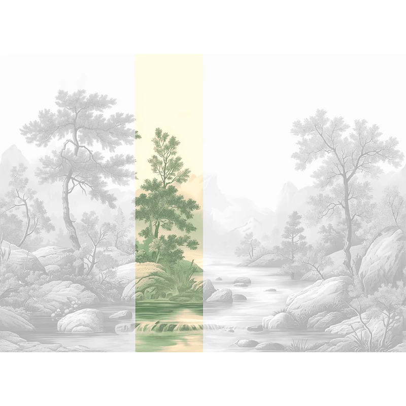 JV Patak az erdőben zöld vinyl poszter tapéta Arcadia Green 68 cm X 3 m