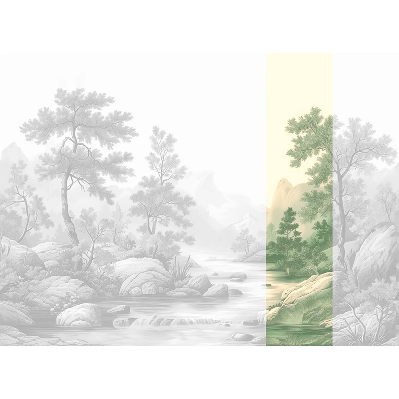 JV Patak az erdőben zöld vinyl poszter tapéta Arcadia Green 68 cm X 3 m