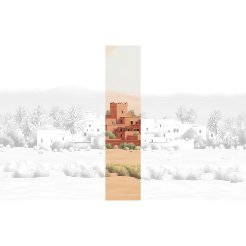 JV Arab város barna vinyl poszter tapéta Todra Terracotta 68 cm X 3 m