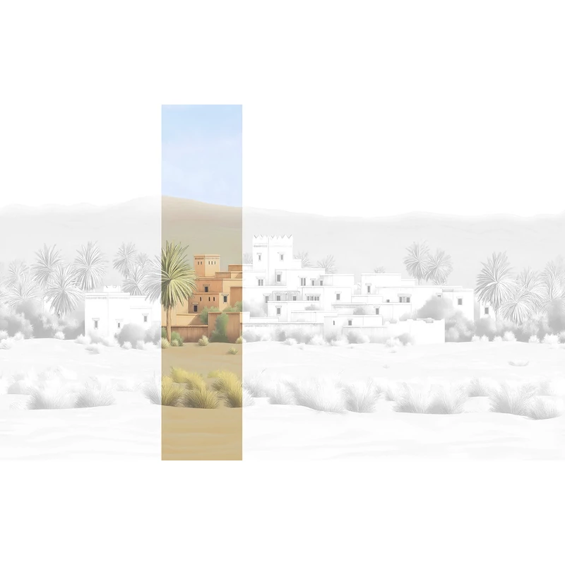 JV Arab város bézs vinyl poszter tapéta Todra Natural 68 cm X 3 m