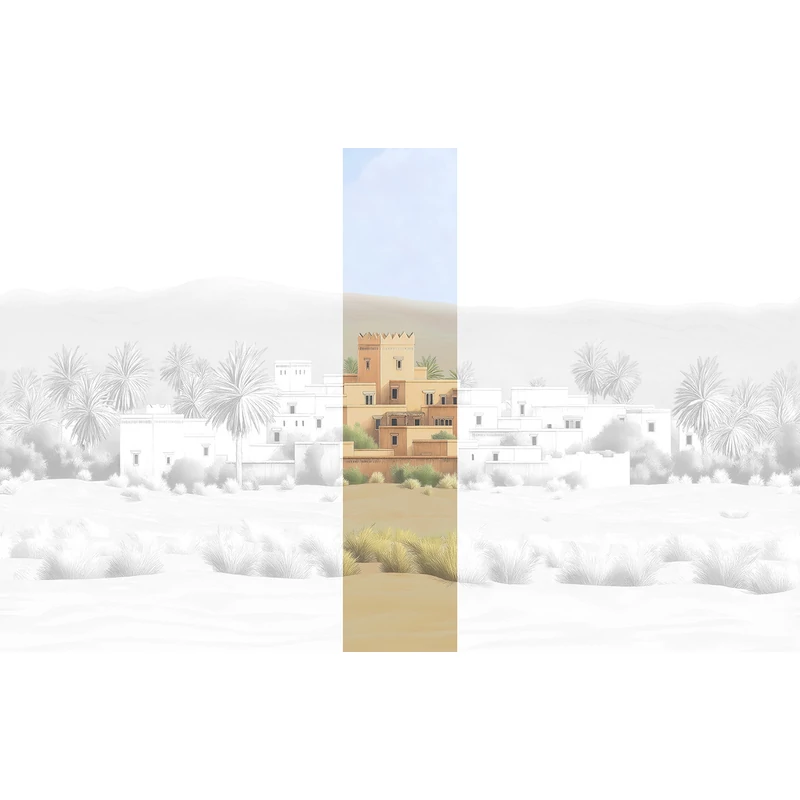 JV Arab város bézs vinyl poszter tapéta Todra Natural 68 cm X 3 m