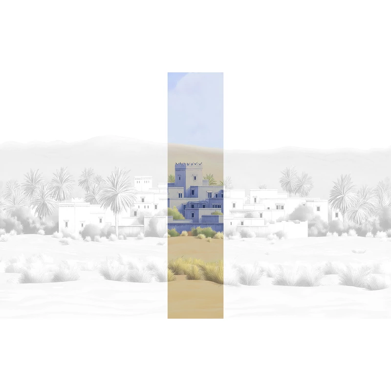 JV Arab város kék vinyl poszter tapéta Todra Light Blue 68 cm X 3 m