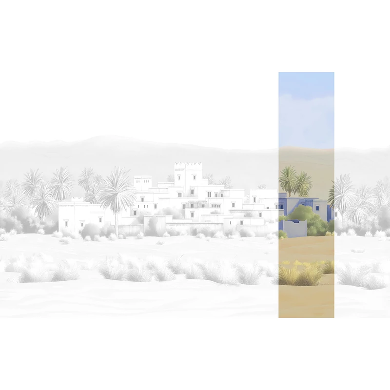 JV Arab város kék vinyl poszter tapéta Todra Light Blue 68 cm X 3 m