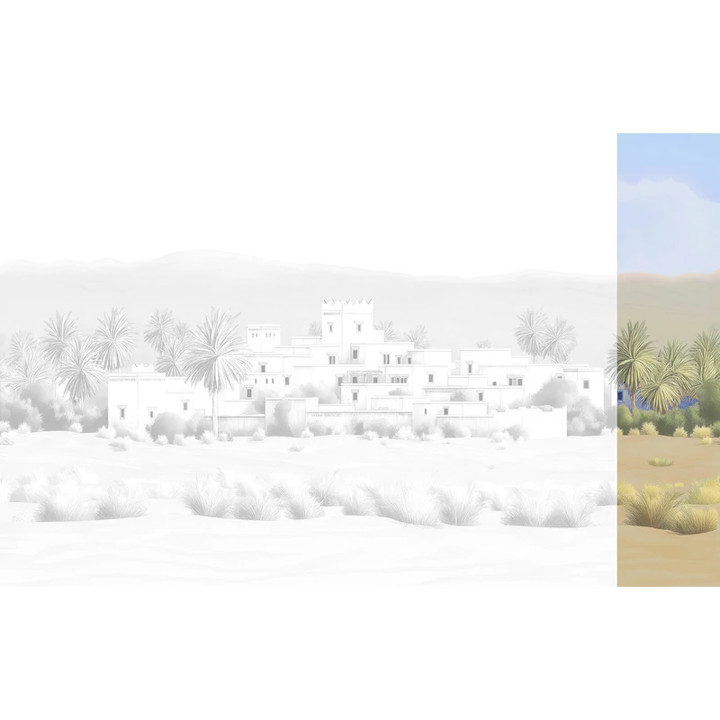 JV Arab város kék vinyl poszter tapéta Todra Light Blue 68 cm X 3 m