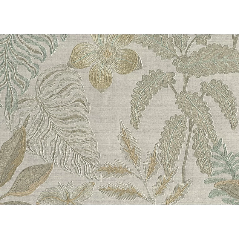 JV Egzotikus virágmintás szövethatású bézs vinyl tapéta Jardin Tropical Beige 100 cm X 10 m