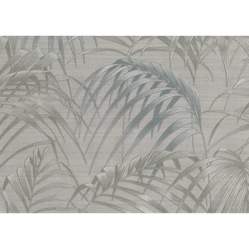 JV Pálmaleveles egzotikus ezüst vinyl tapéta Fern Silver 100 cm X 10 m