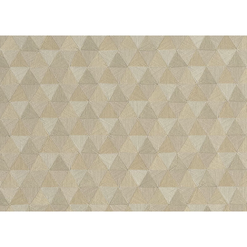 JV Háromszög mintás indiai stílusú bézs-arany vinyl tapéta Triangles Tropicales Beige/Gold 100 cm X 10 m