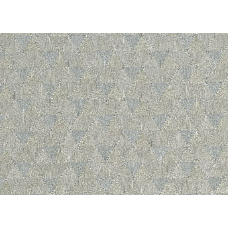 JV Háromszög mintás indiai stílusú kék-ezüst vinyl tapéta Triangles Tropicales Blue/Silver 100 cm X 10 m