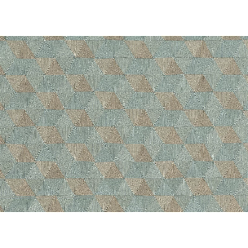 JV Háromszög mintás indiai stílusú kék-bronz vinyl tapéta Triangles Tropicales Blue 100 cm X 10 m