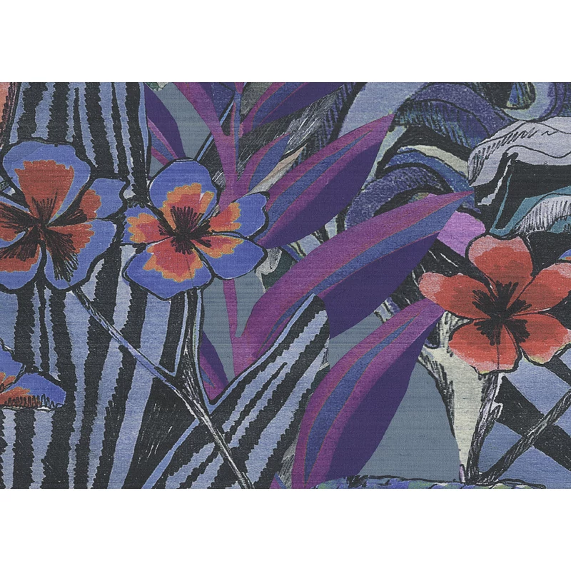 JV Egzotikus levélmintás lila vinyl poszter tapéta Jaipur Purple 196 cm X 3 m