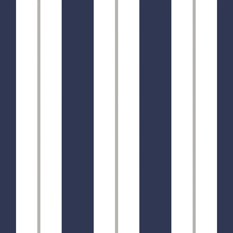 KT-Exclusive Széles csíkos sötétkék vlies gyerek tapéta Joy Blue 52 cm X 10 m