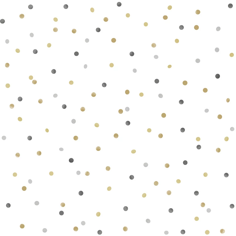 KT-Exclusive Pöttyös fehér-barna-fekete vlies gyerek tapéta Joy White-Brown 52 cm X 10 m