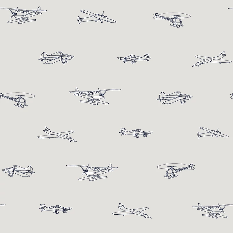 KT-Exclusive Repülős kék-szürke vlies gyerek tapéta Joy Blue-Gray 52 cm X 10 m