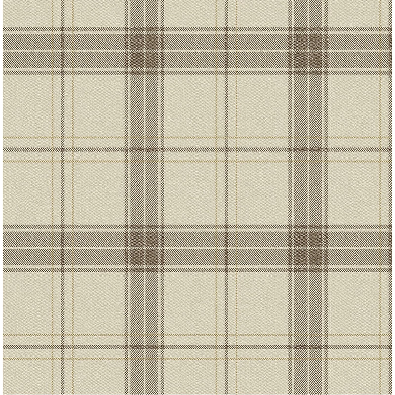 KT-Exclusive Klasszikus kockás bézs-barna vlies tapéta Sauvage Creme-Brown 52 cm X 10 m