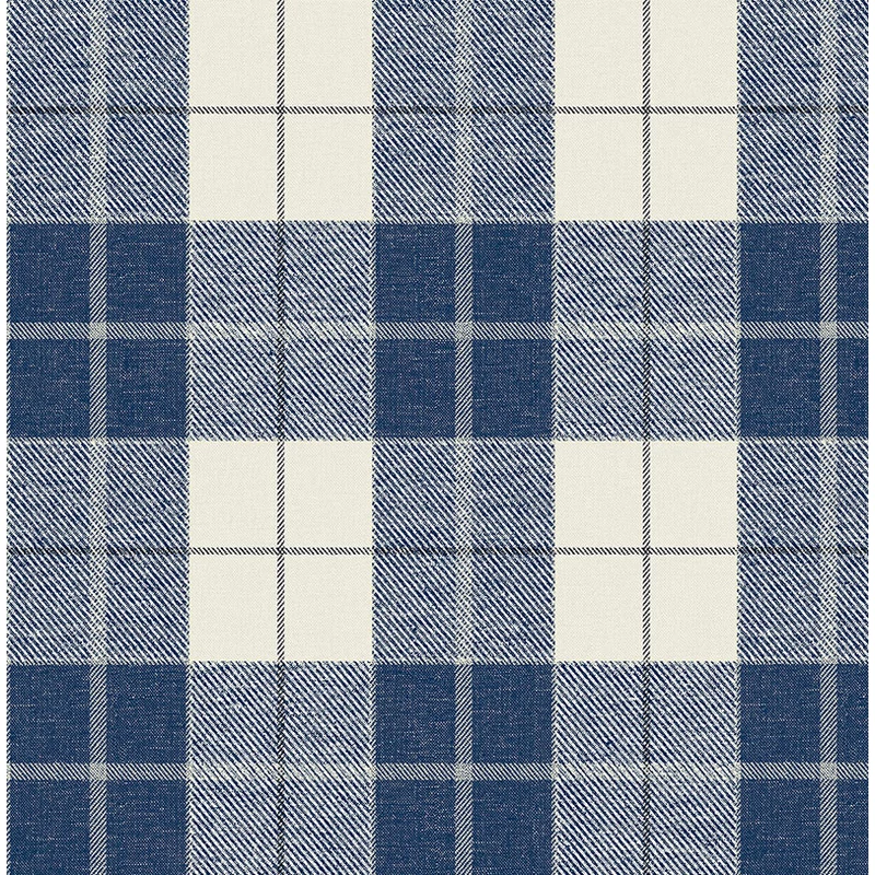 KT-Exclusive Klasszikus kockás kék vlies tapéta Sauvage Creme-Blue 52 cm X 10 m