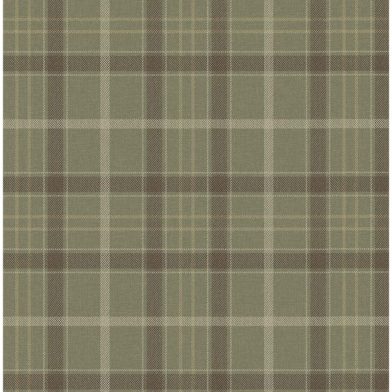 KT-Exclusive Klasszikus kockás zöld vlies tapéta Sauvage Green 52 cm X 10 m