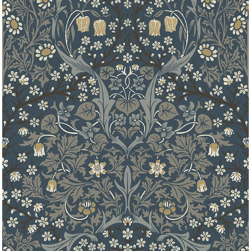 KT-Exclusive Szecessziós stílusú sötétkék vlies tapéta Blue 52 cm X 10 m