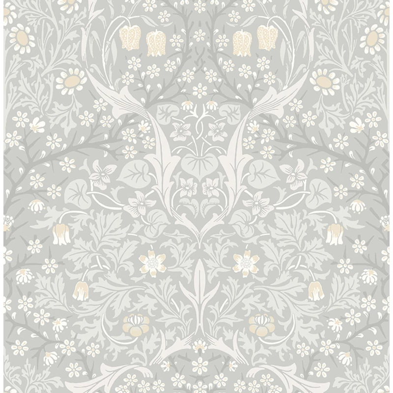 KT-Exclusive Szecessziós stílusú világosszürke vlies tapéta Light Gray 52 cm X 10 m