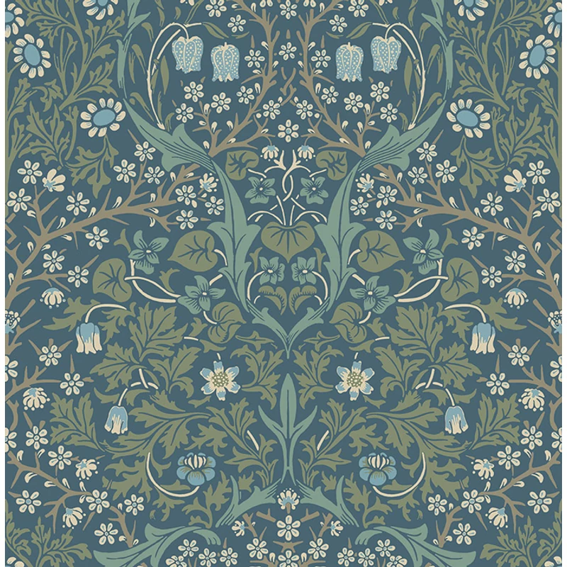 KT-Exclusive Szecessziós stílusú sötétkék vlies tapéta Dark Blue 52 cm X 10 m