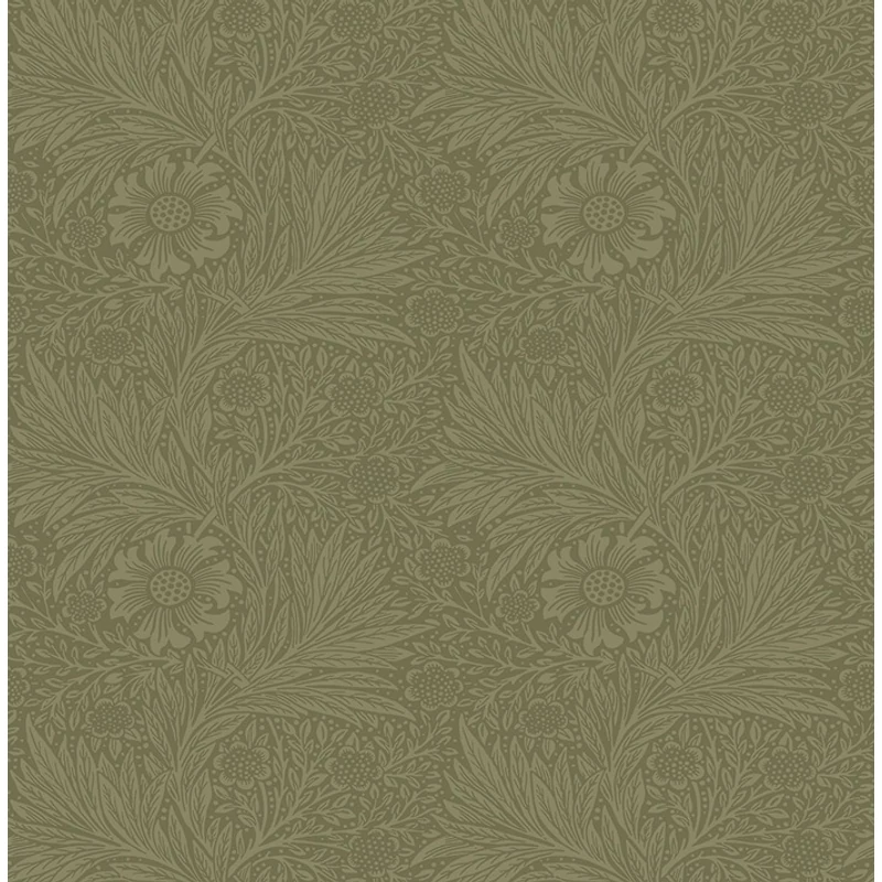 KT-Exclusive Virágos zöld vlies tapéta British Heritage Olive 52 cm X 10 m