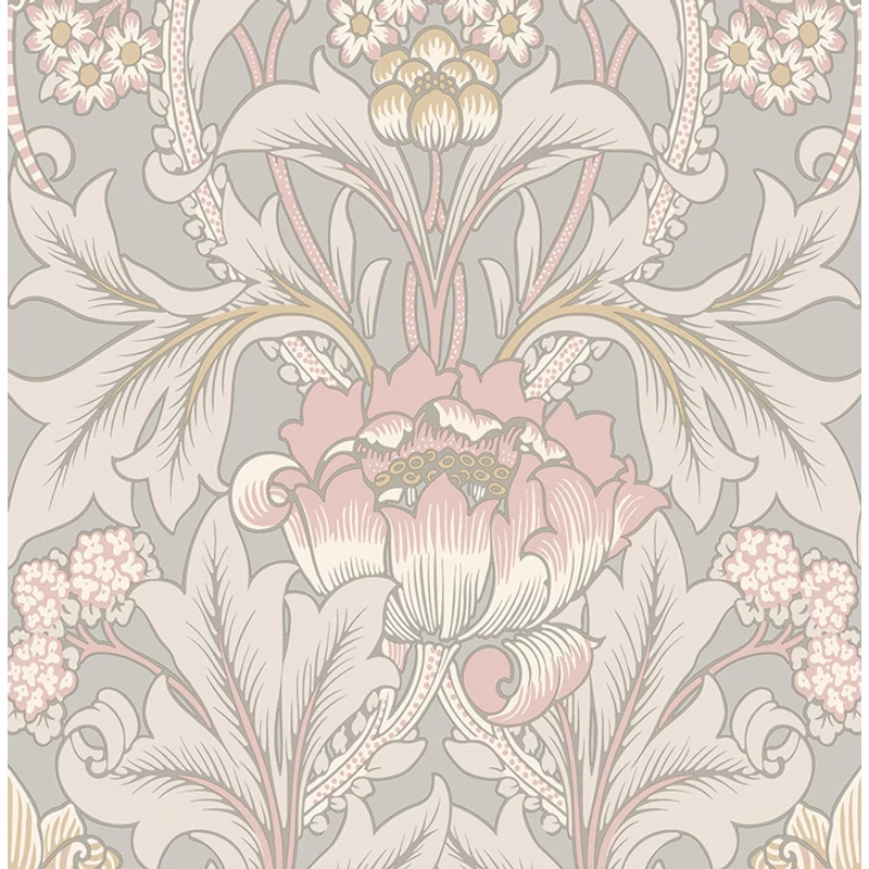 KT-Exclusive Virágmintás klasszikus világosszürke vlies tapéta British Heritage Light Gray 52 cm X 10 m