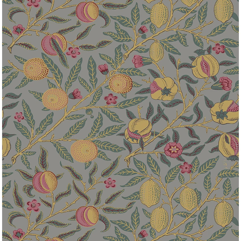 KT-Exclusive Gyümölcsfás modern szürke-sárga vlies tapéta British Heritage Multicolor 52 cm X 10 m