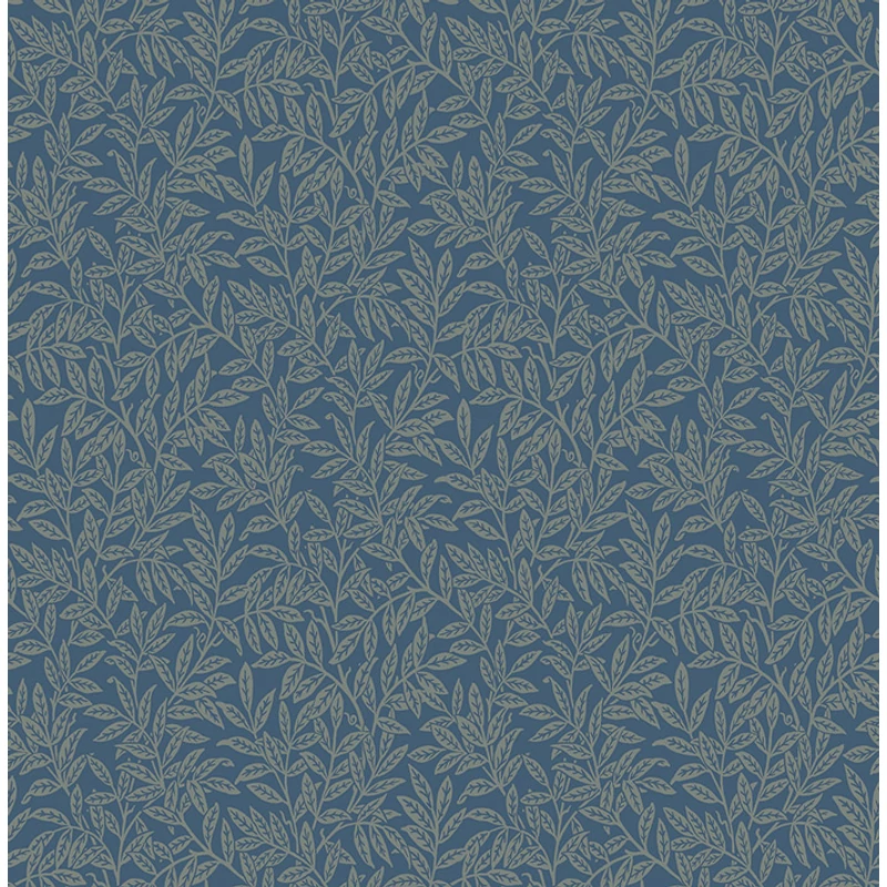 KT-Exclusive Levélmintás modern sötétkék vlies tapéta British Heritage Dark Blue 52 cm X 10 m