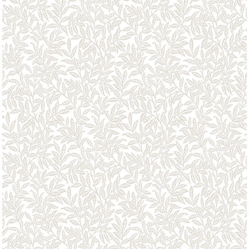 KT-Exclusive Levélmintás modern fehér-bézs vlies tapéta British Heritage White 52 cm X 10 m