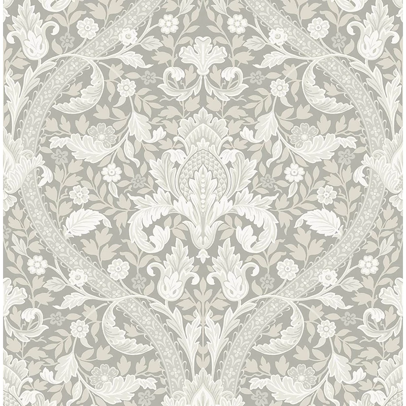 KT-Exclusive Art nouveau stílusú elegáns szürke vlies tapéta British Heritage Gray 52 cm X 10 m