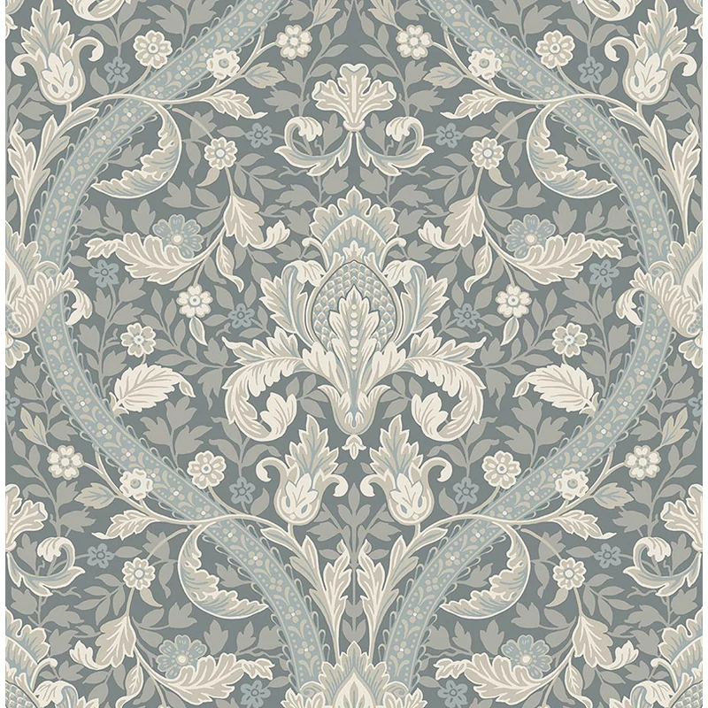 KT-Exclusive Art nouveau stílusú elegáns sötétszürke vlies tapéta British Heritage Dark Gray 52 cm X 10 m