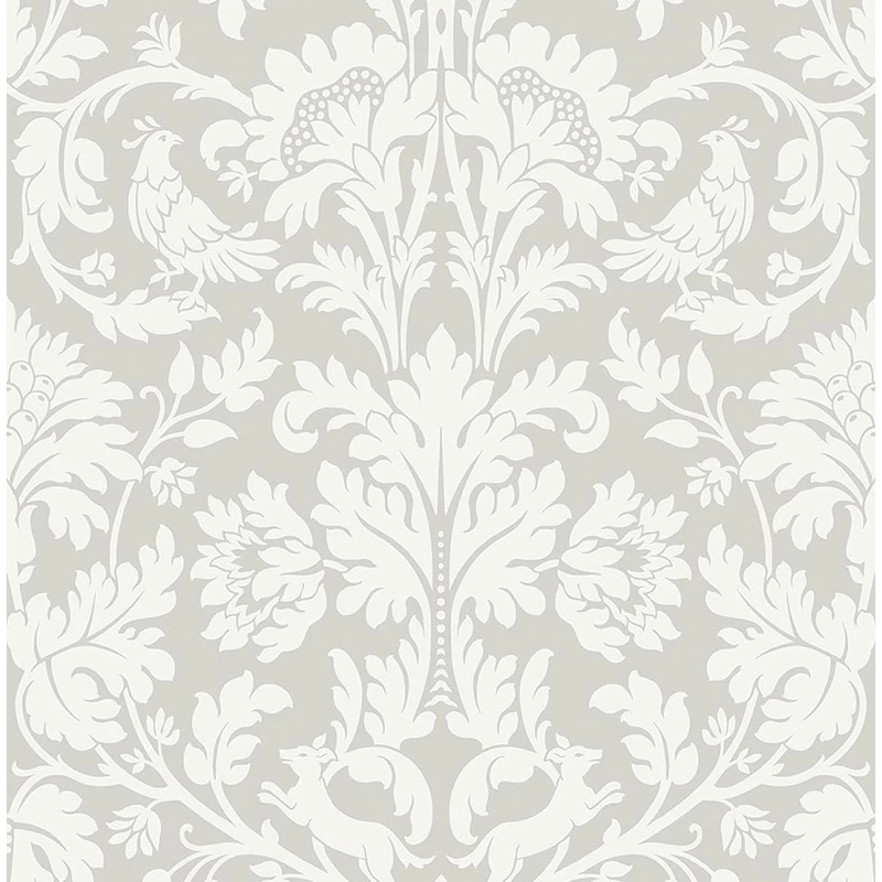 KT-Exclusive Art nouveau stílusú elegáns világosszürke vlies tapéta British Heritage Light Gray 52 cm X 10 m