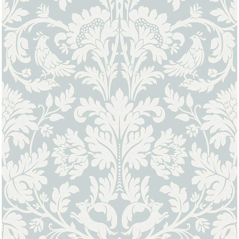 KT-Exclusive Art nouveau stílusú elegáns kék vlies tapéta British Heritage Sky Blue 52 cm X 10 m