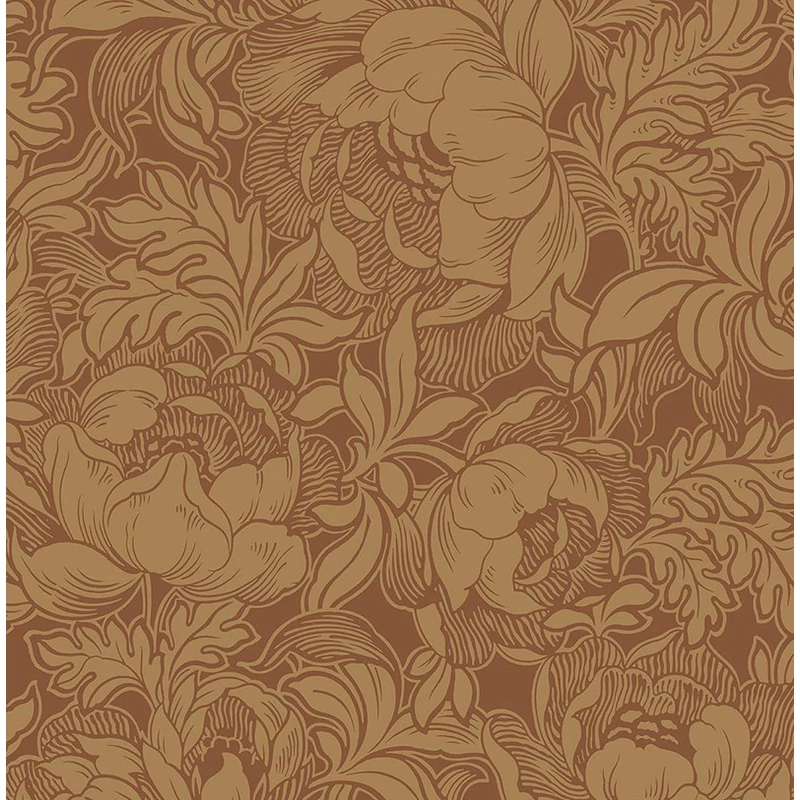 KT-Exclusive Virág mintás barna vlies tapéta British Heritage Brown 52 cm X 10 m