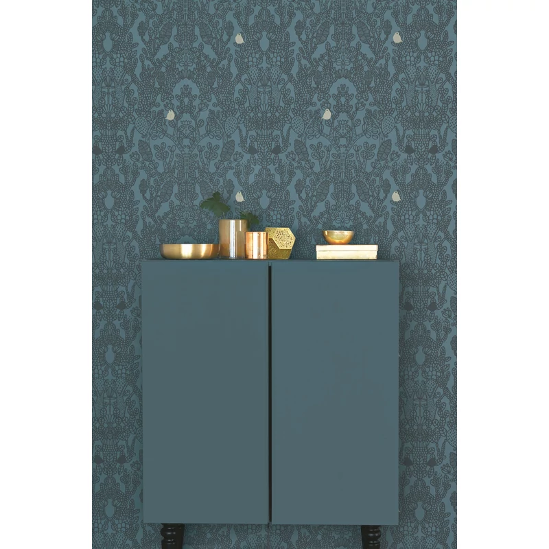 Majvillan Modern kék vlies tapéta Amelie Petrol 53 cm X 10 m