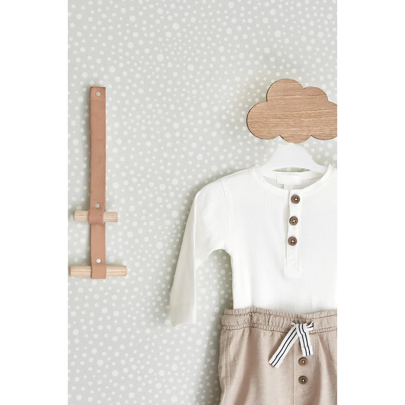 Majvillan Pöttyös szürke vlies gyerek tapéta Dots Grey 53 cm X 10 m