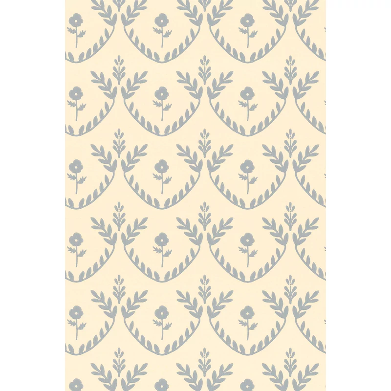 Majvillan Skandináv stílusú virágmintás kék vlies tapéta Bellini Soft Blue 53 cm X 10 m