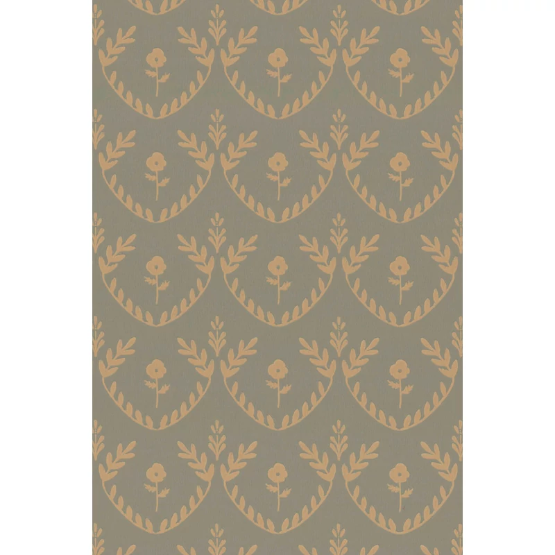 Majvillan Skandináv stílusú virágmintás sötétzöld vlies tapéta Bellini Royal Forest Green 53 cm X 10 m