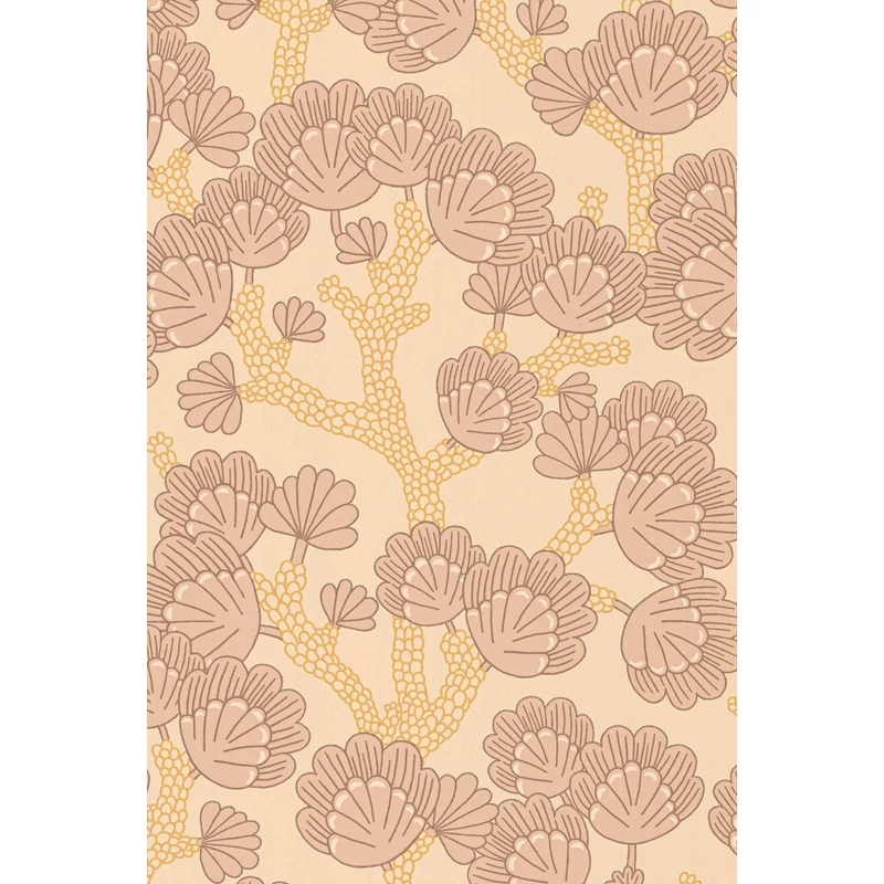 Majvillan Modern levél mintás rózsaszín vlies tapéta Beachy Breeze Ballet Pink 53 cm X 10 m